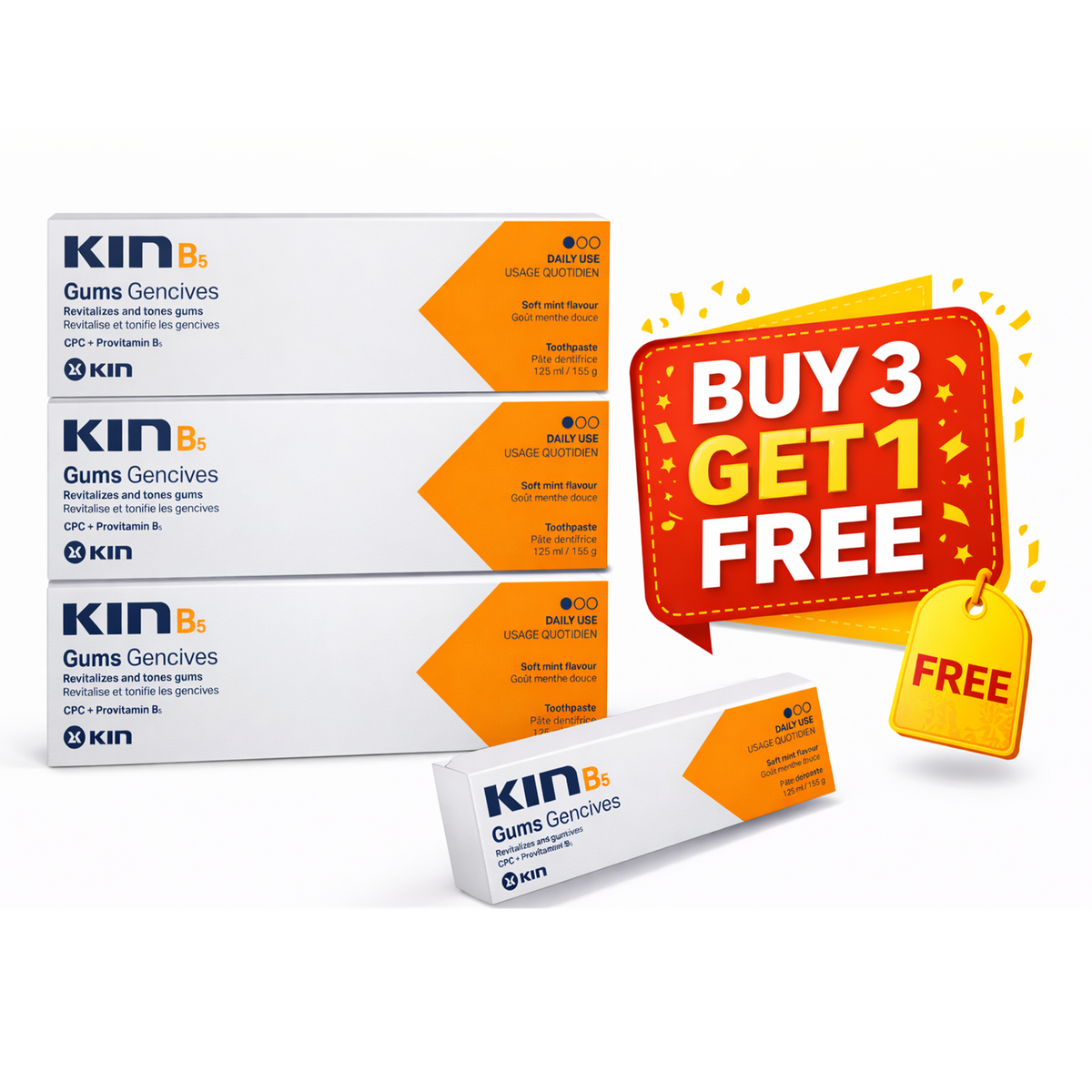 Kin Toothpaste List Kin B5 Toothpaste 125ML – Buy 3 Get 1 Free – KINSTORE.AE