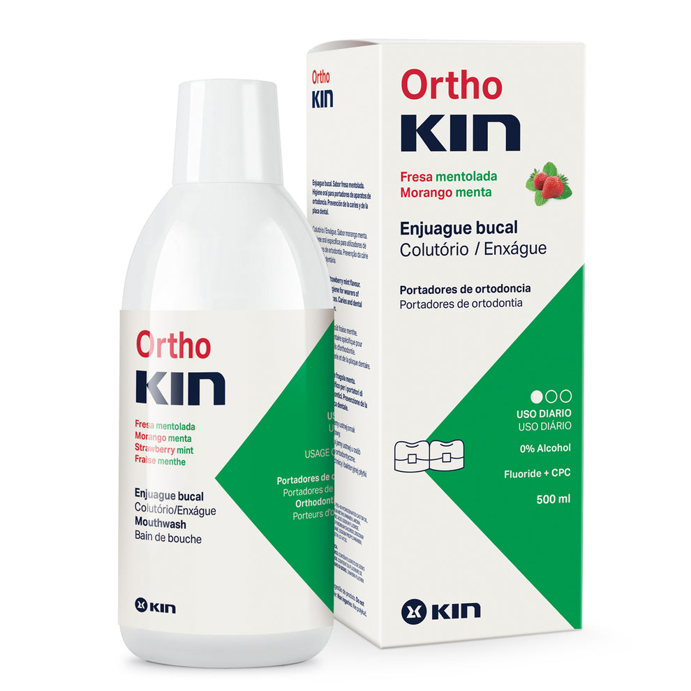 Orthokin Orthodontic Mouthwash 500ml - Alcohol-Free Fluoride Rinse for Braces and Orthodontic Appliance Wearers, Daily Oral Hygiene and Comfort Around Brackets, Wires and Gums