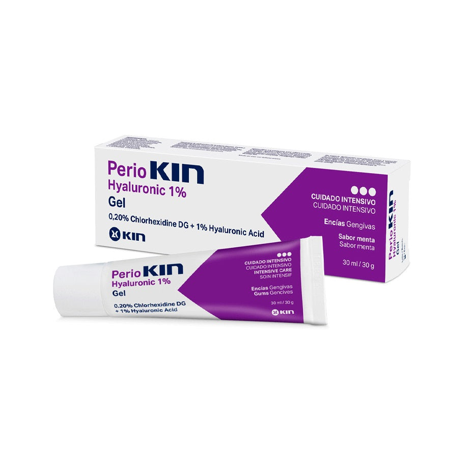 Perio-Kin Hyaluronic Gum Gel 30ml - Alcohol-Free Chlorhexidine Digluconate Oral Gel with Hyaluronic Acid for Targeted Gum Hygiene and Soft-Tissue Comfort, Bioadhesive Short-Term Care
